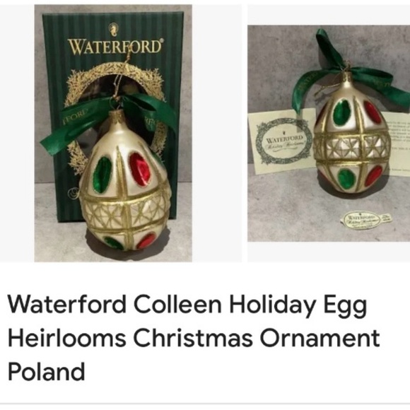 Waterford Crystal Holiday Heirloom Ornament. Colleen Egg Small 4” with papers - Picture 3 of 8